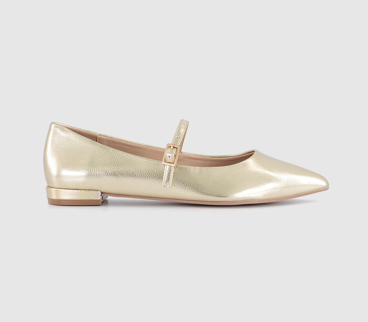 OFFICEFreddie Pointed Toe Mary Jane ShoesGold