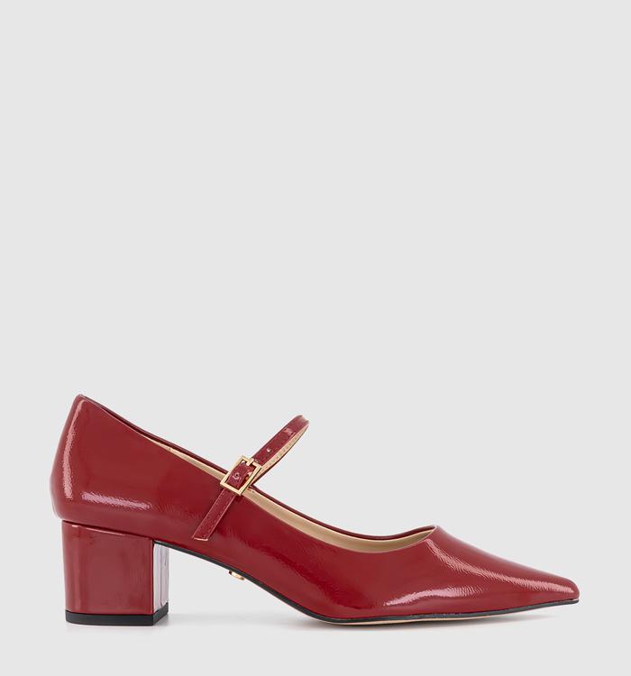 OFFICE Minty Pointed Toe Mary Janes Red