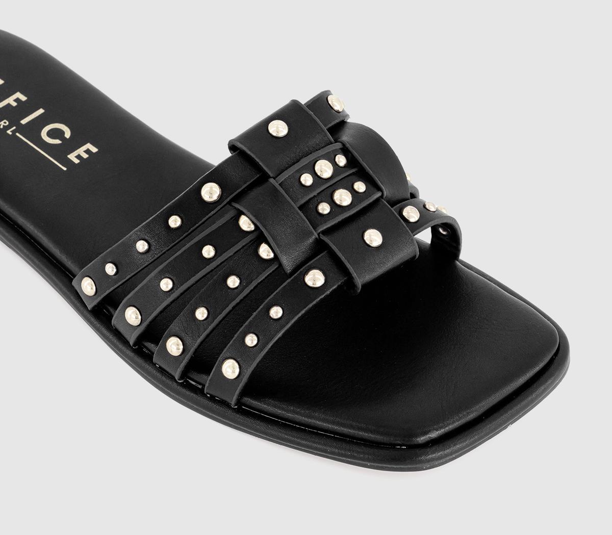 OFFICESawyer Stud Embellished Slides OFFICESawyer Stud Embellished SlidesBlack