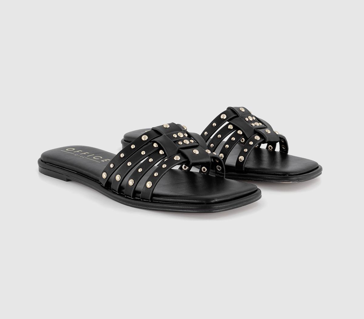 OFFICESawyer Stud Embellished Slides OFFICESawyer Stud Embellished SlidesBlack