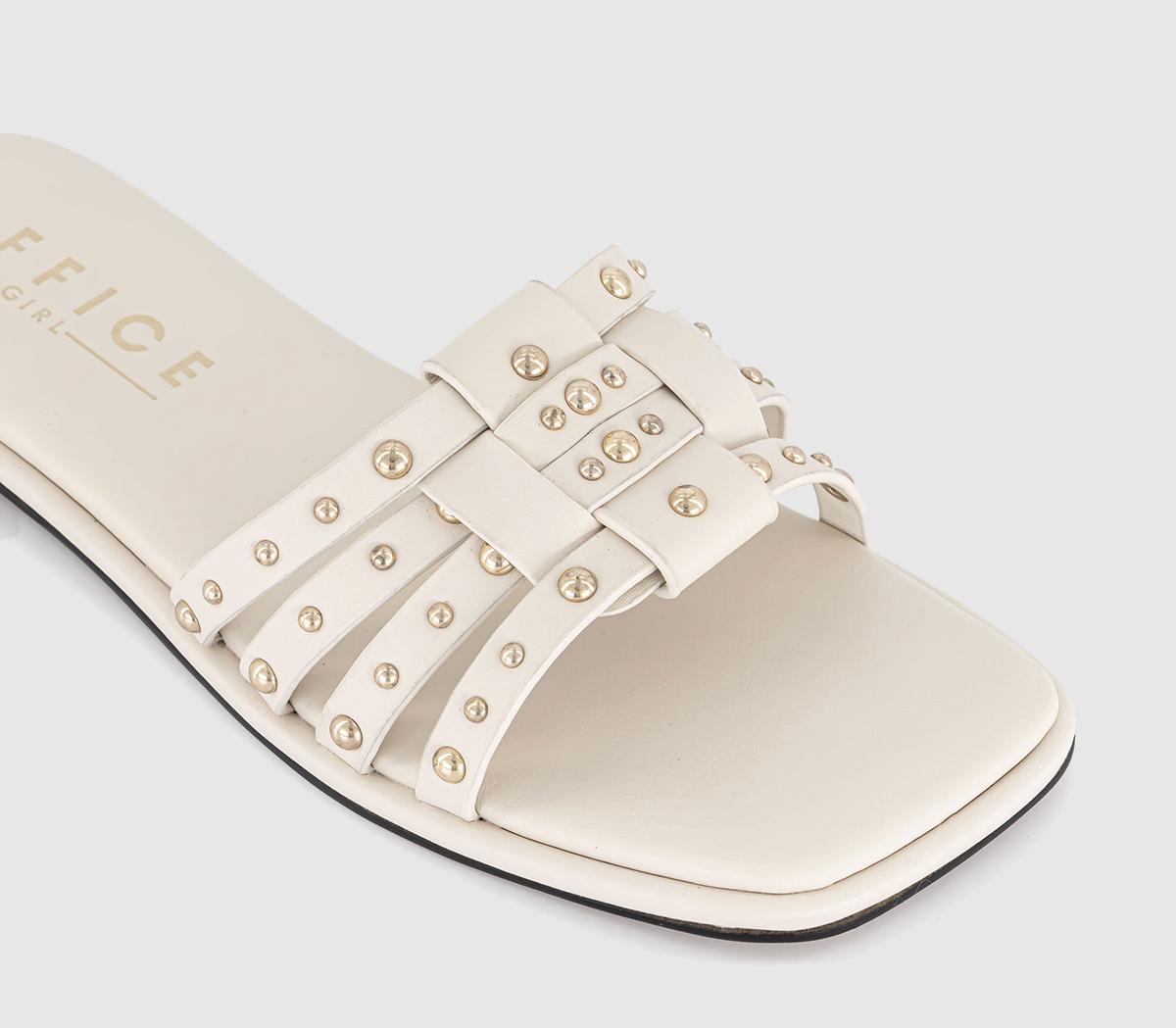 OFFICESawyer Stud Embellished SlidesWhite