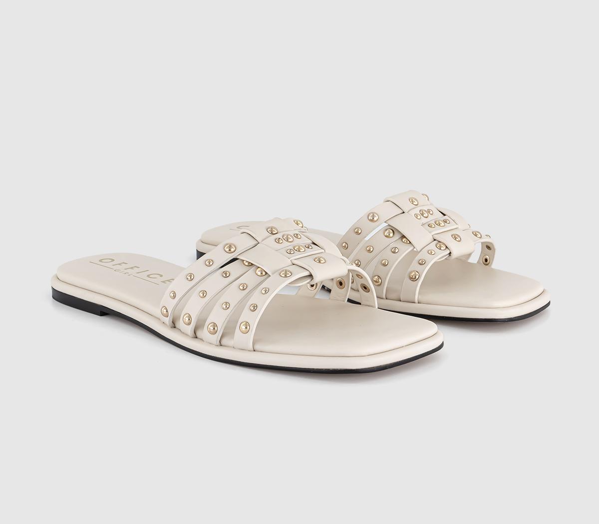 OFFICESawyer Stud Embellished Slides OFFICESawyer Stud Embellished SlidesWhite