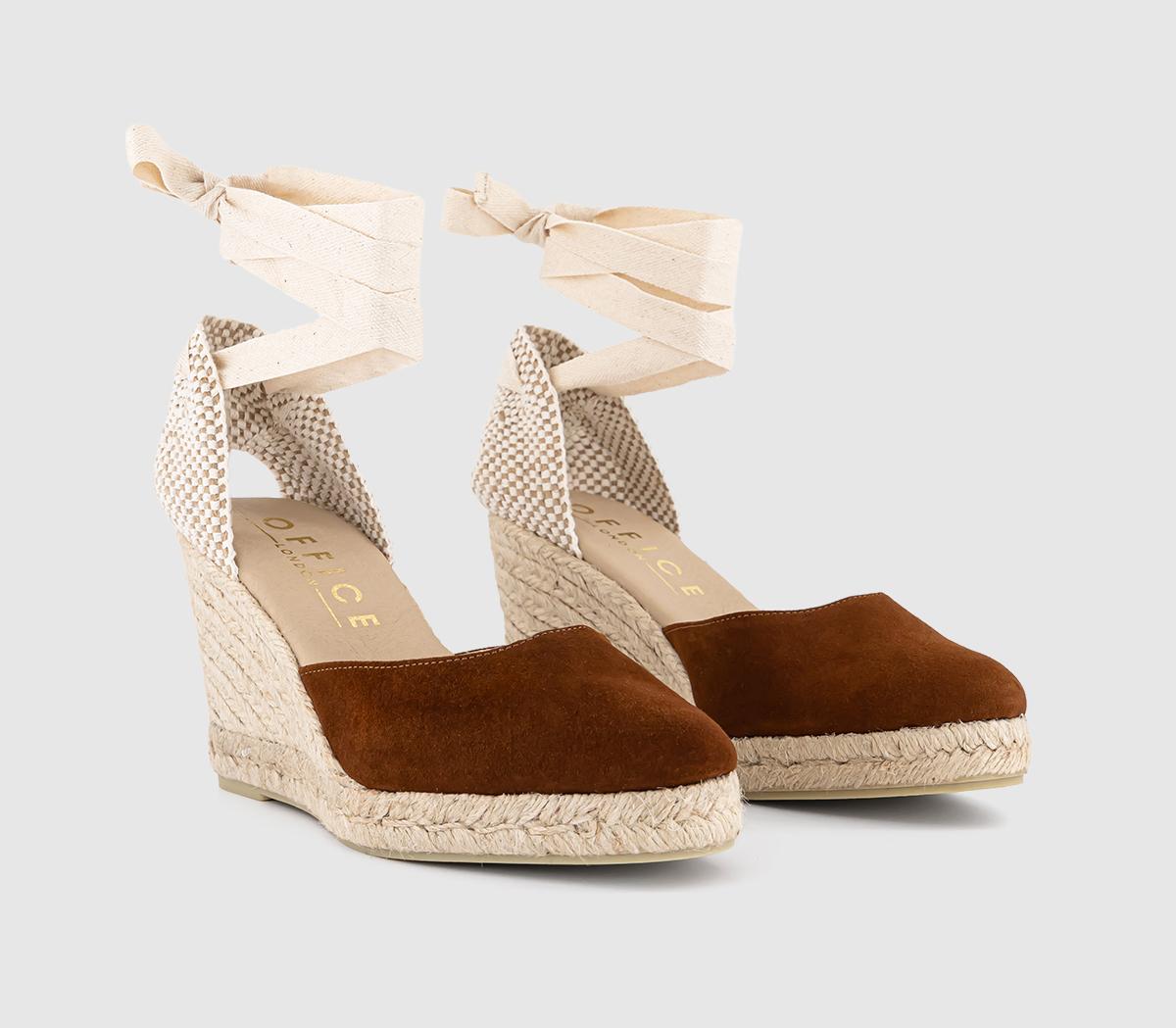 OFFICE Marmalade Ankle Tie Espadrille Wedge Heels OFFICE Marmalade Ankle Tie Espadrille Wedge Heels Tan