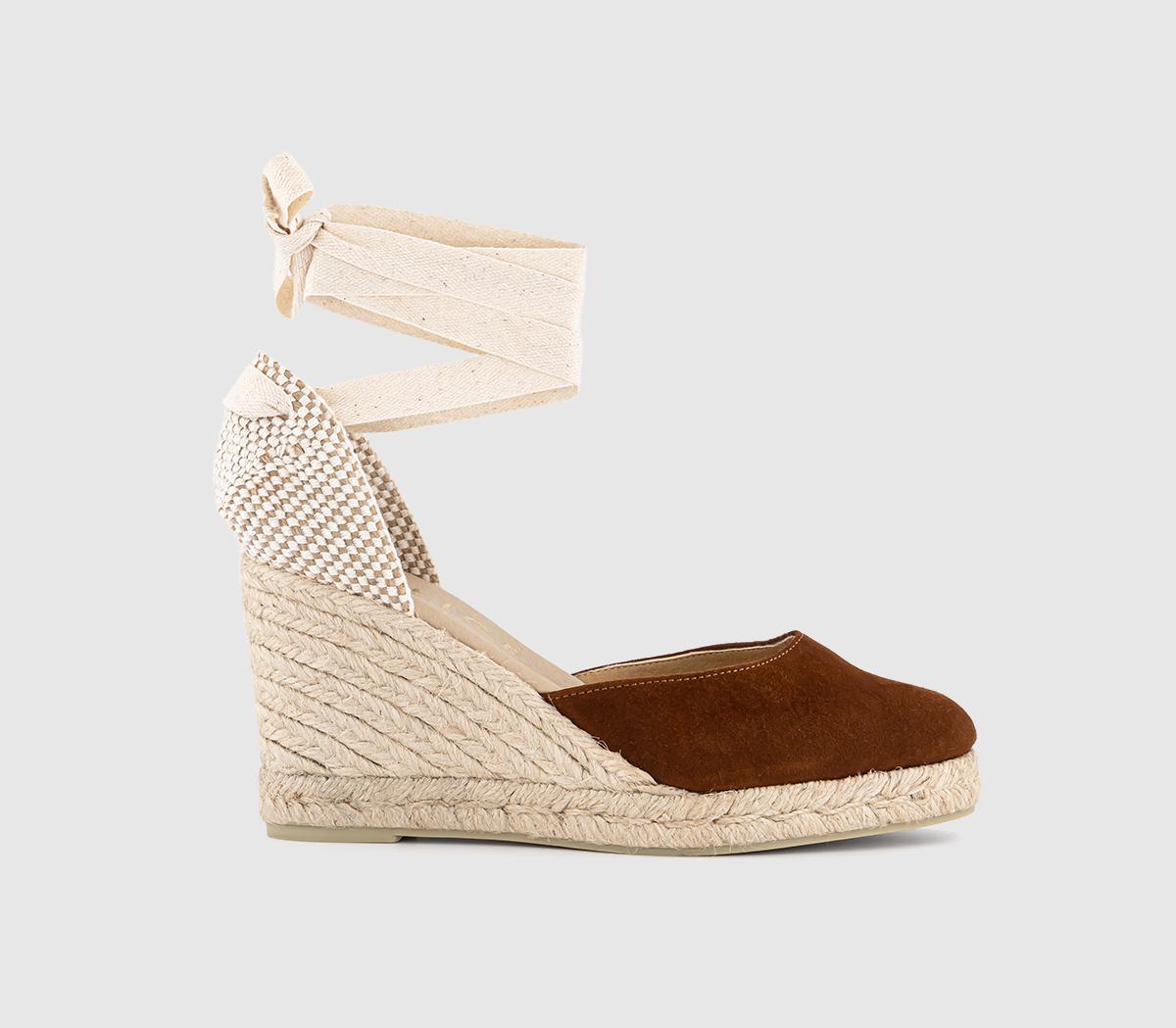 OFFICEMarmalade Ankle Tie Espadrille Wedge Heels OFFICEMarmalade Ankle Tie Espadrille Wedge HeelsTan