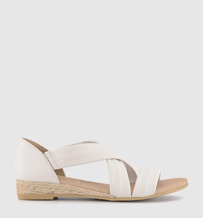 OFFICE Hallie Cross Strap Espadrille Sandals Off White Leather