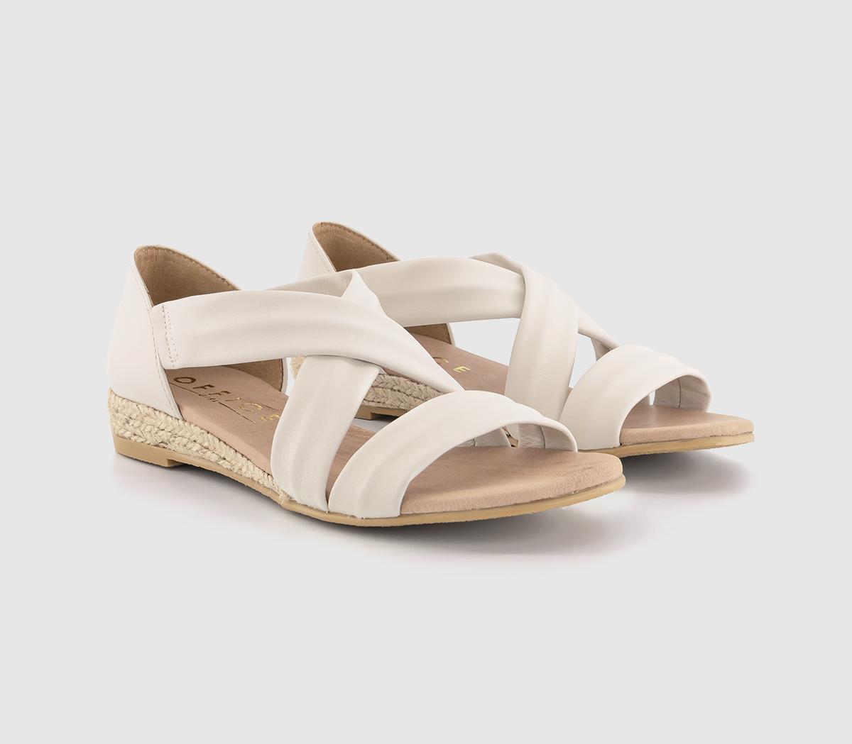 OFFICEHallie Cross Strap Espadrille SandalsOff White Leather