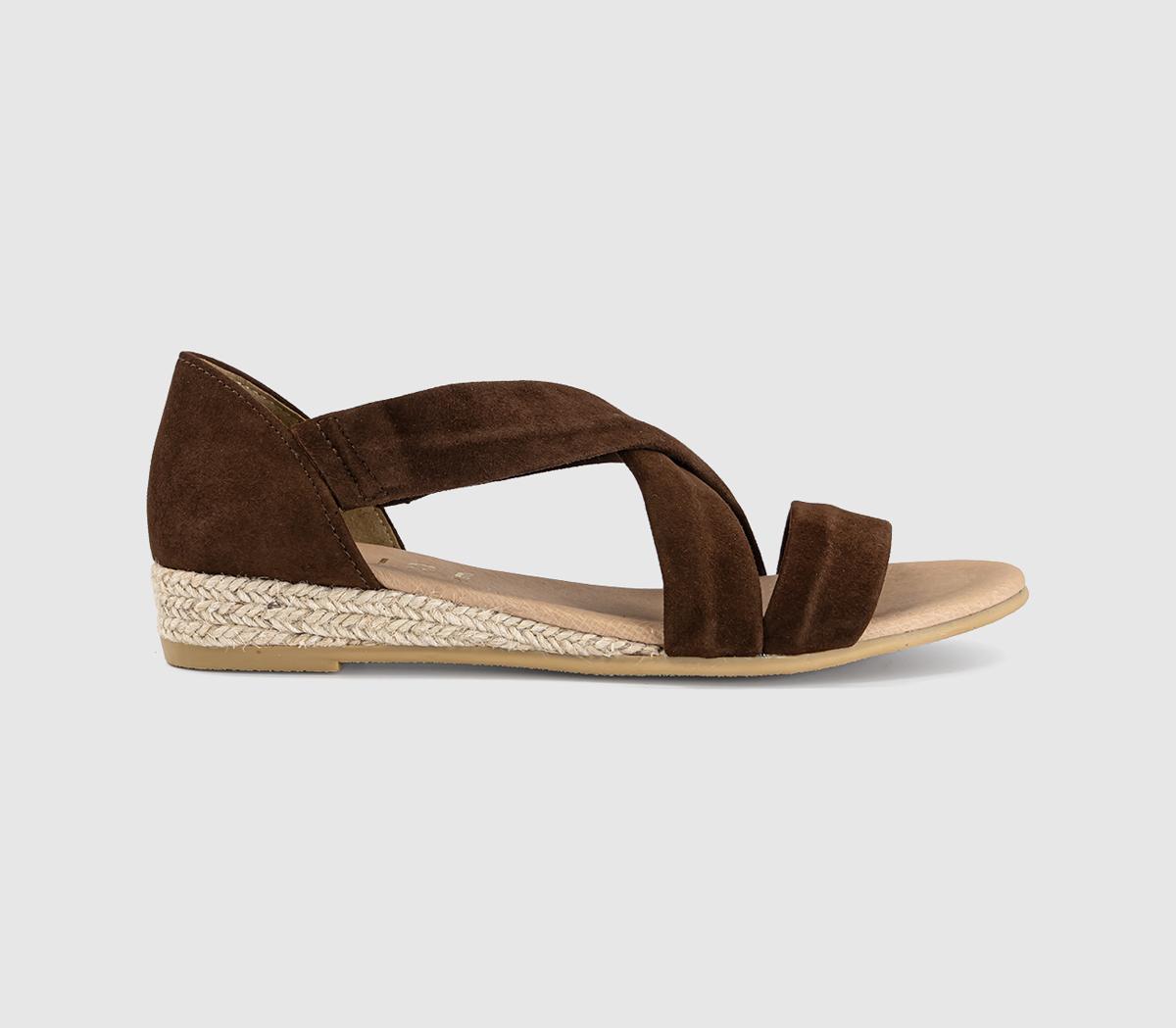 OFFICEHallie Cross Strap EspadrillesBrown Suede