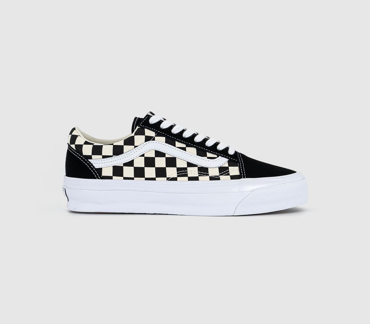 Black and white old skool platform vans best sale