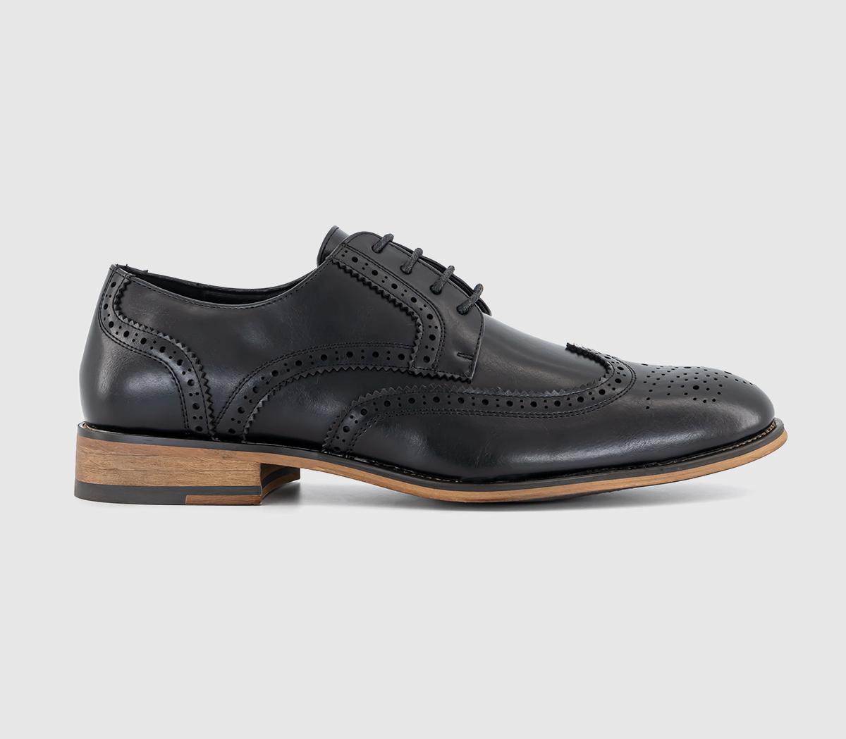 OFFICE Mens Mesquite 2 Wingcap Derby Shoes Black, 6