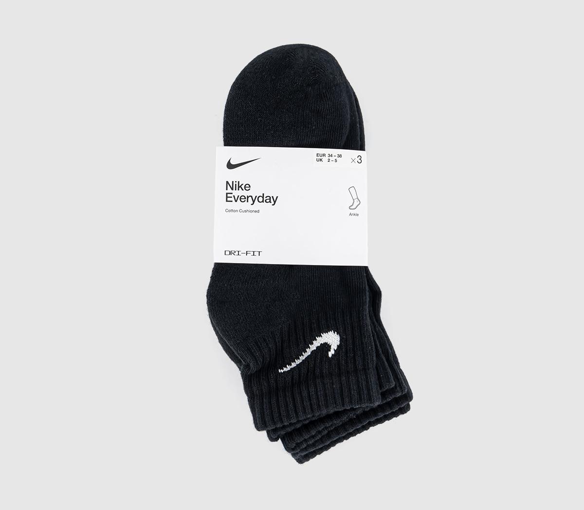 NikeTraining Ankle Socks 3 Pairs NikeTraining Ankle Socks 3 PairsBlack White