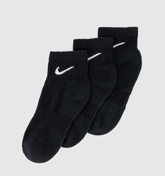 Nike Training Ankle Socks 3 Pairs Black White