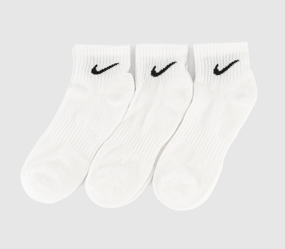 Nike Training Ankle Socks 3 Pairs White Black - Socks