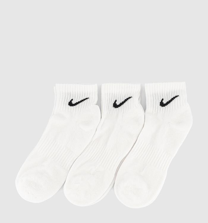 Nike Training Ankle Socks 3 Pairs White Black