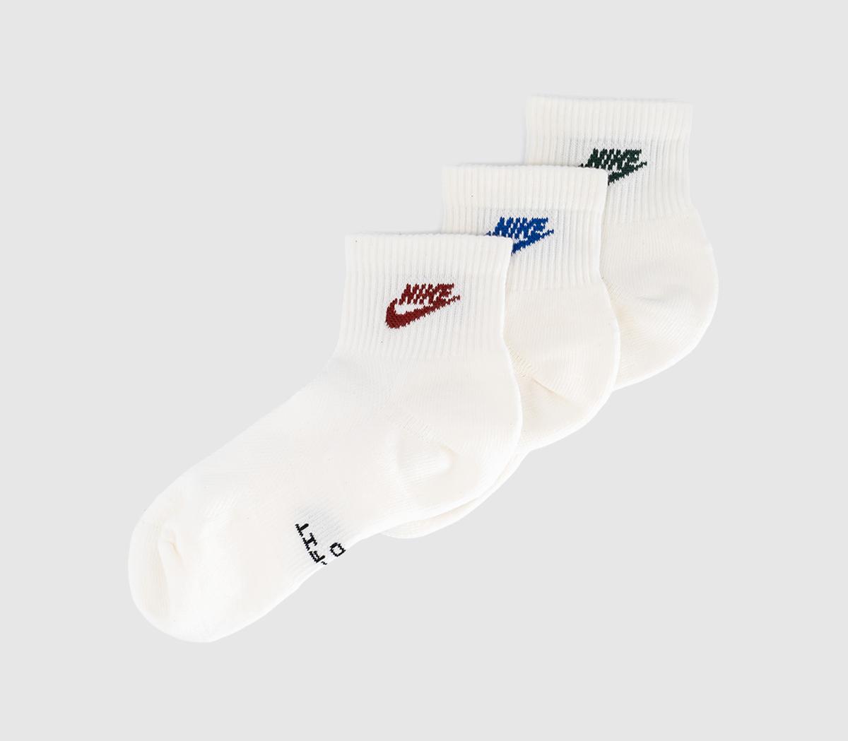 NikeTraining Ankle Socks 3 PairsOff White Grey Charcoal