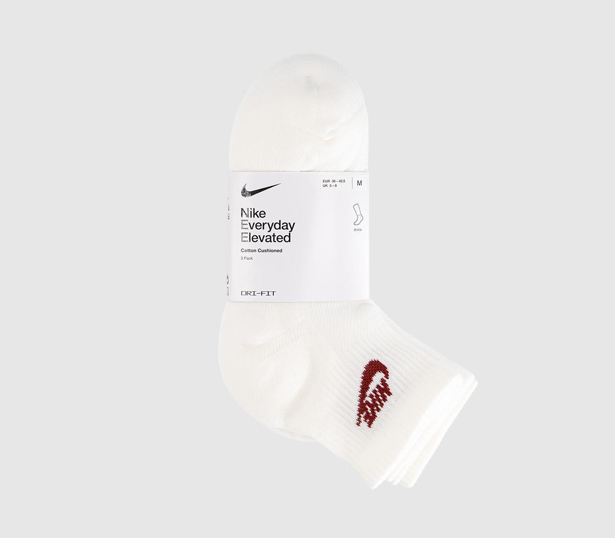 NikeTraining Ankle Socks 3 PairsOff White Grey Charcoal