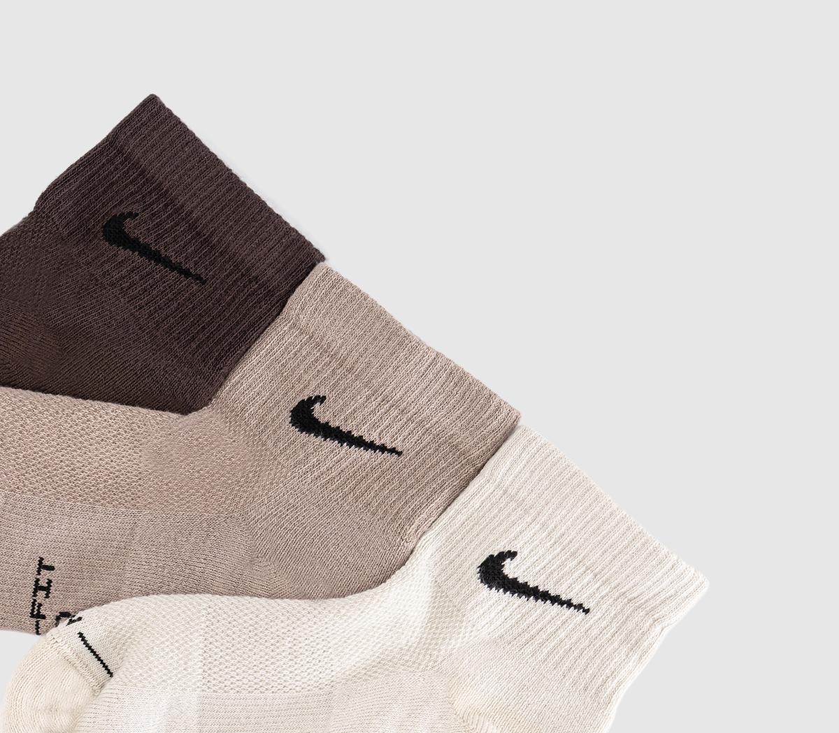 NikeTraining Ankle Socks 3 PairsChoc Neautral Milk