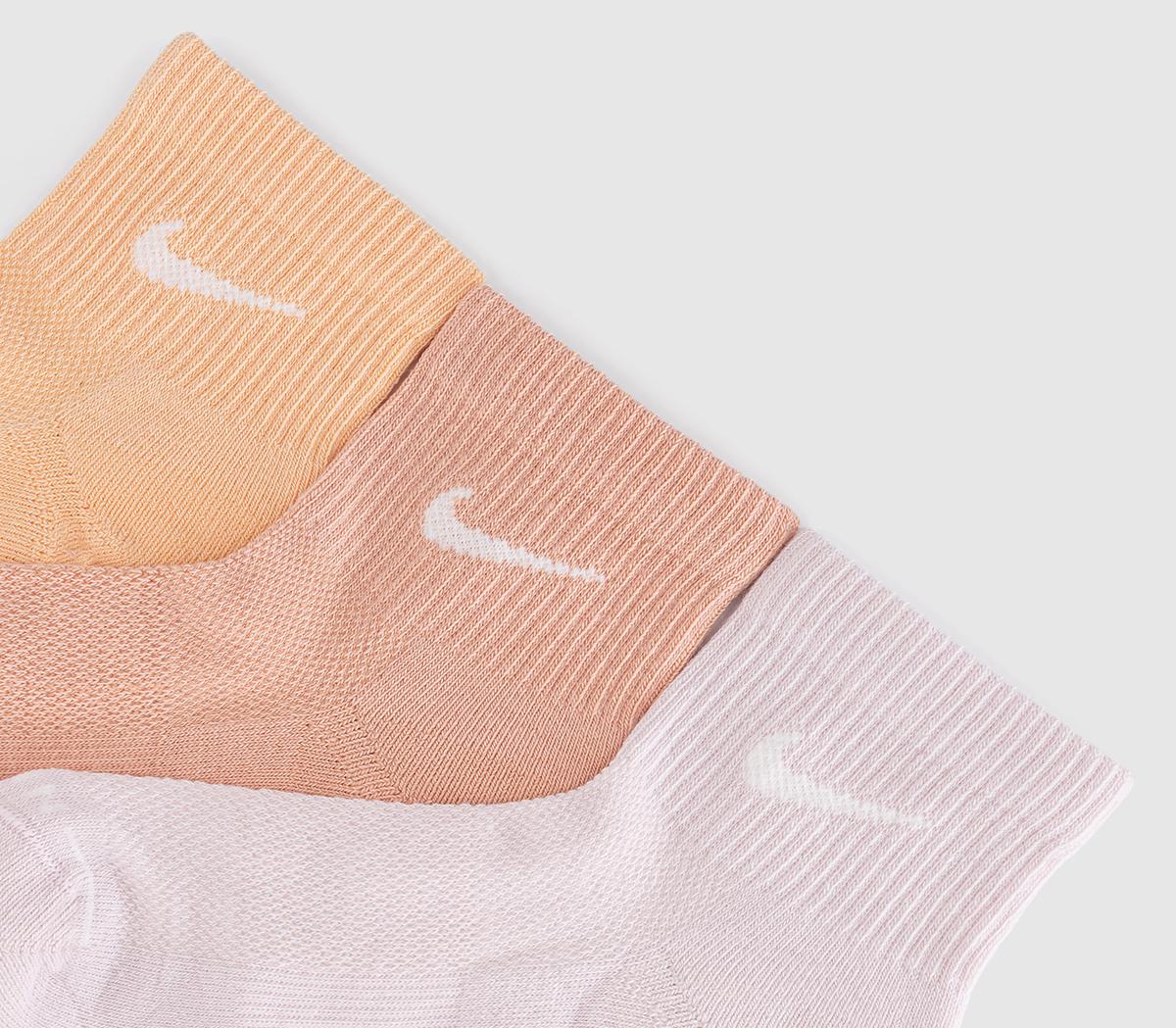 NikeTraining Ankle Socks 3 PairsMulti Orange Pink