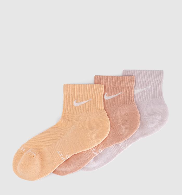 Nike Training Ankle Socks 3 Pairs Multi Orange Pink