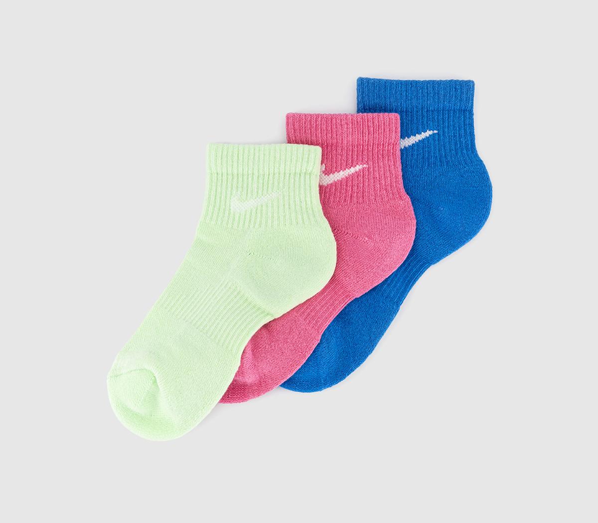 NikeTraining Ankle Socks 3 Pairs NikeTraining Ankle Socks 3 PairsBright Green Pink Blue
