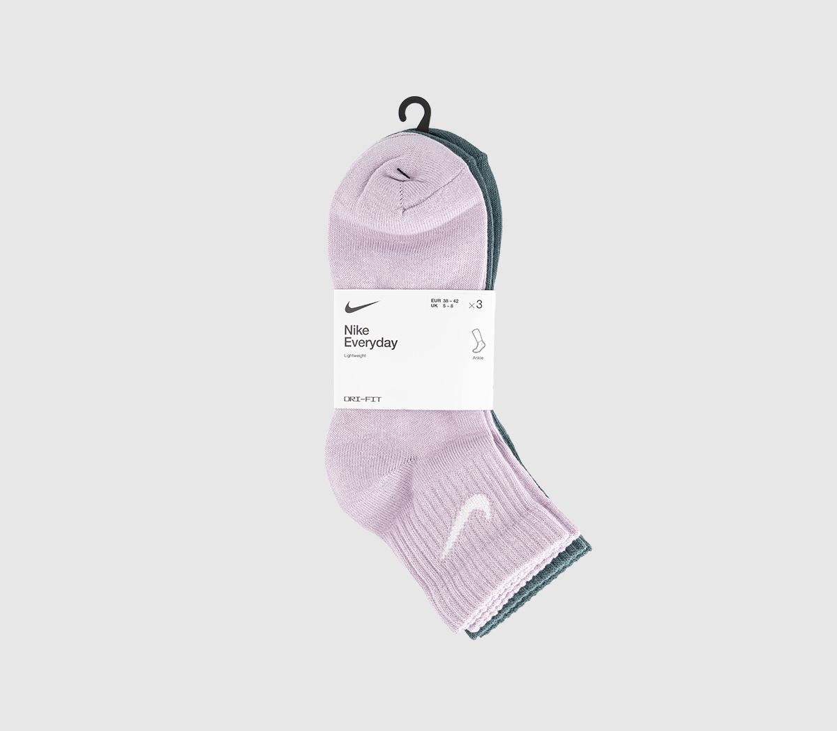 NikeTraining Ankle Socks 3 PairsPink Green