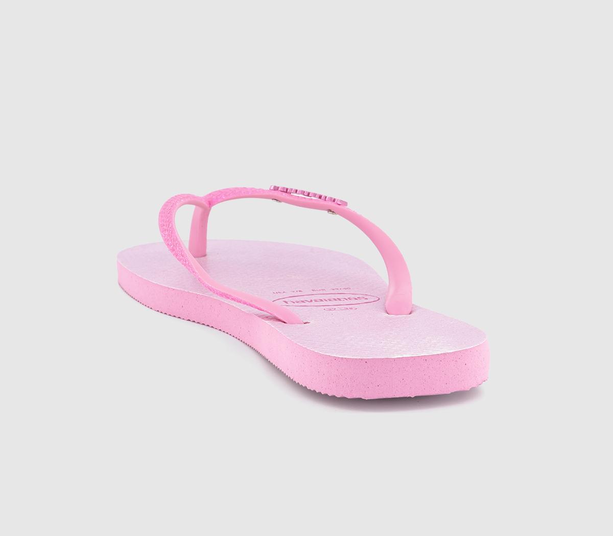 HavaianasSlim Glitter Iridescent Flip FlopsPink Lemonade
