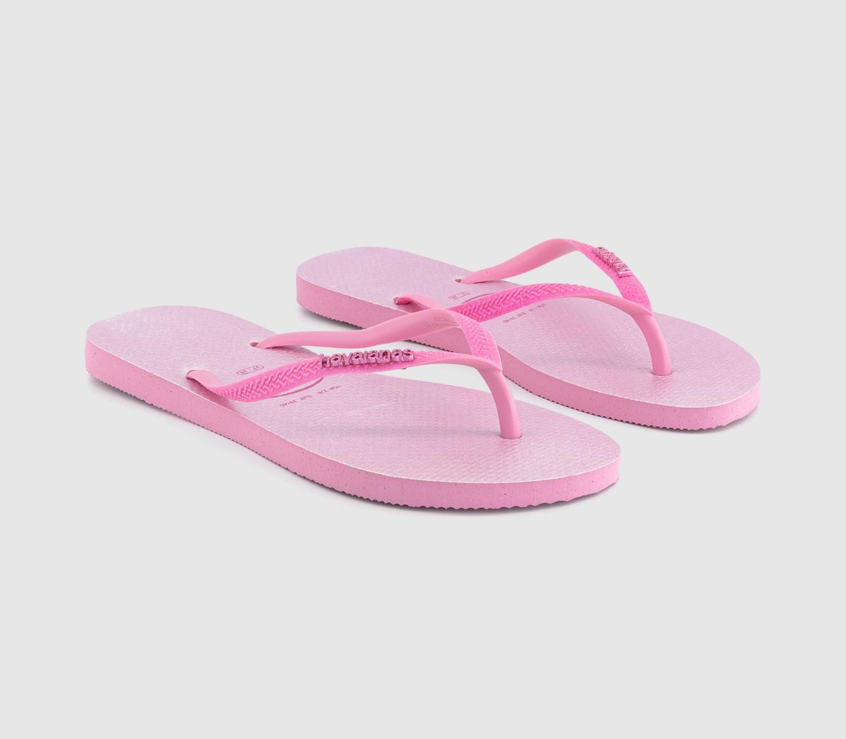 HavaianasSlim Glitter Iridescent Flip FlopsPink Lemonade