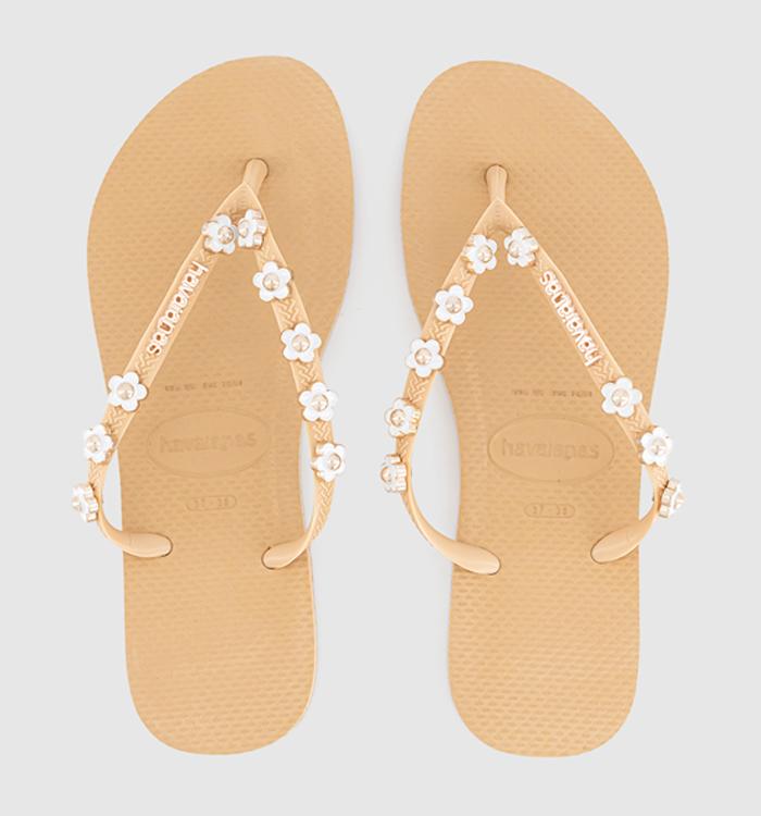 Havaianas Slim Stylish Flip Flops Golden