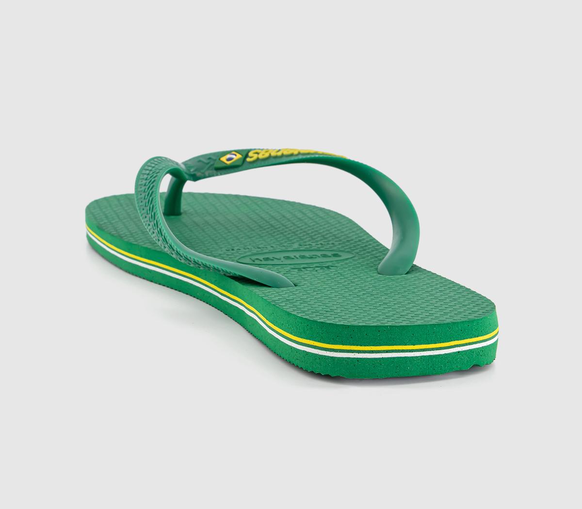 HavaianasBrasil Logo Neon Flip FlopsPatria Green Yellow Citrico