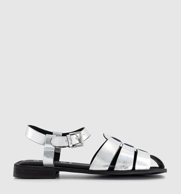 OFFICE Sovereign Gladiator Sandals Silver