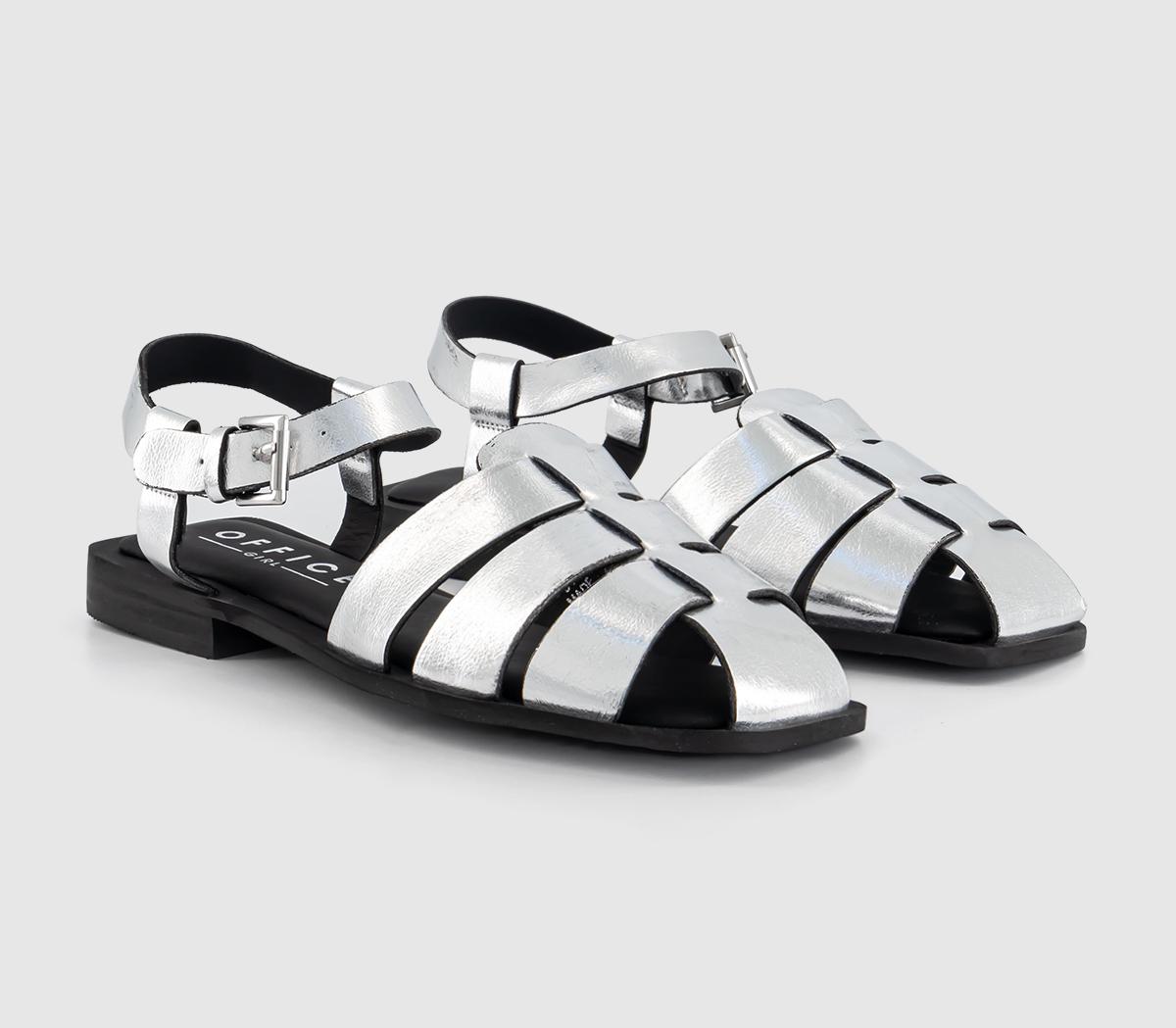 OFFICE Womens Sovereign Gladiator Sandals Silver, 7