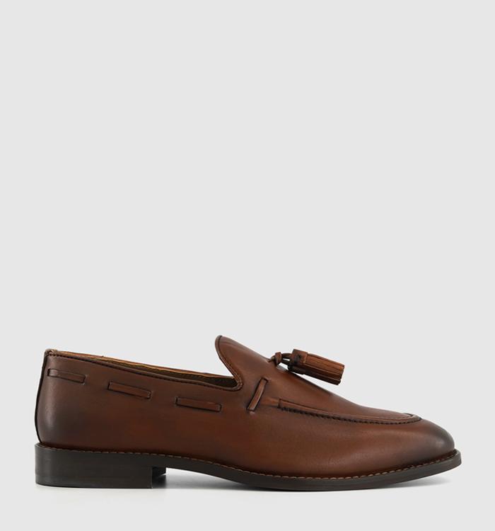 OFFICE Memory Tassel Loafers Tan Leather