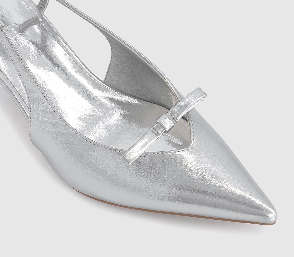 OFFICEMarina Bow Kitten Heels OFFICEMarina Bow Kitten HeelsSilver Pu