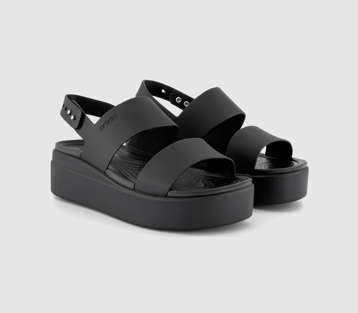 Crocs Womens Brooklyn Low Wedge Sandals Black, 7