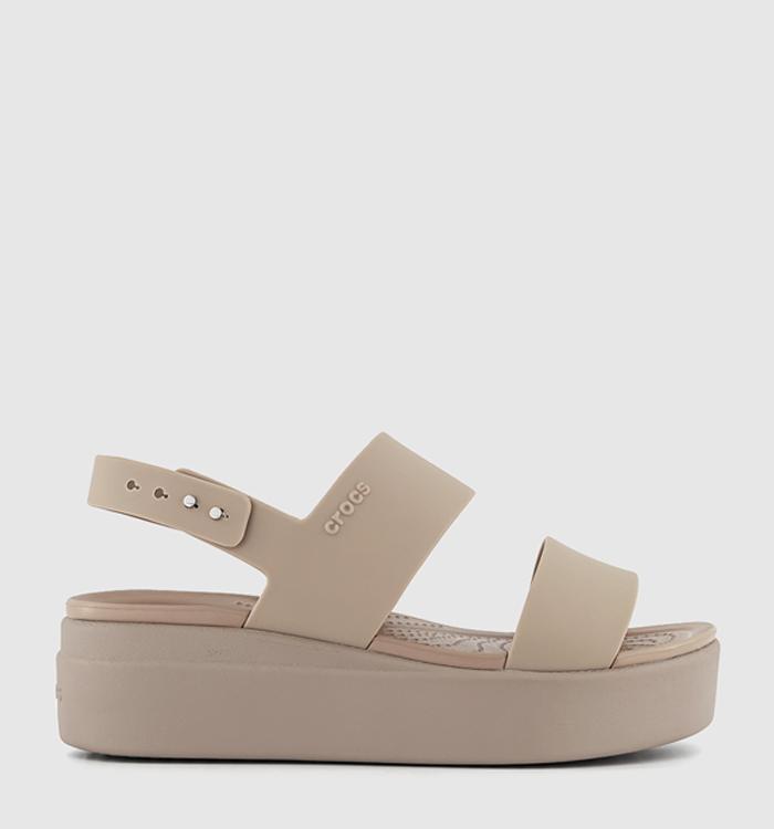 Crocs Brooklyn Low Wedge Sandals Latte Mushroom