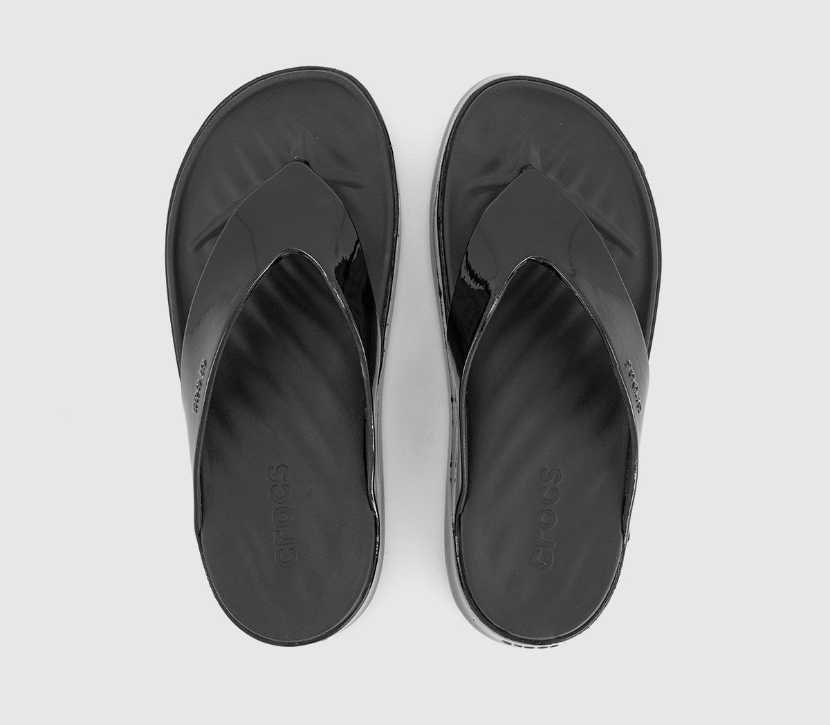 Crocs Getaway Platform Flip Flops Crocs Getaway Platform Flip Flops Patent Black
