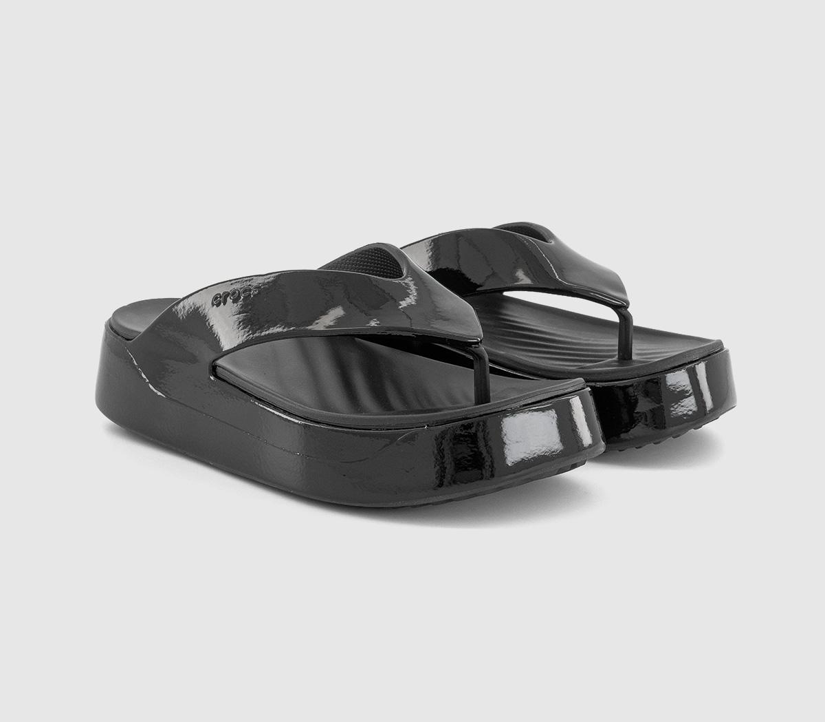 Crocs Getaway Platform Flip Flops Crocs Getaway Platform Flip Flops Patent Black