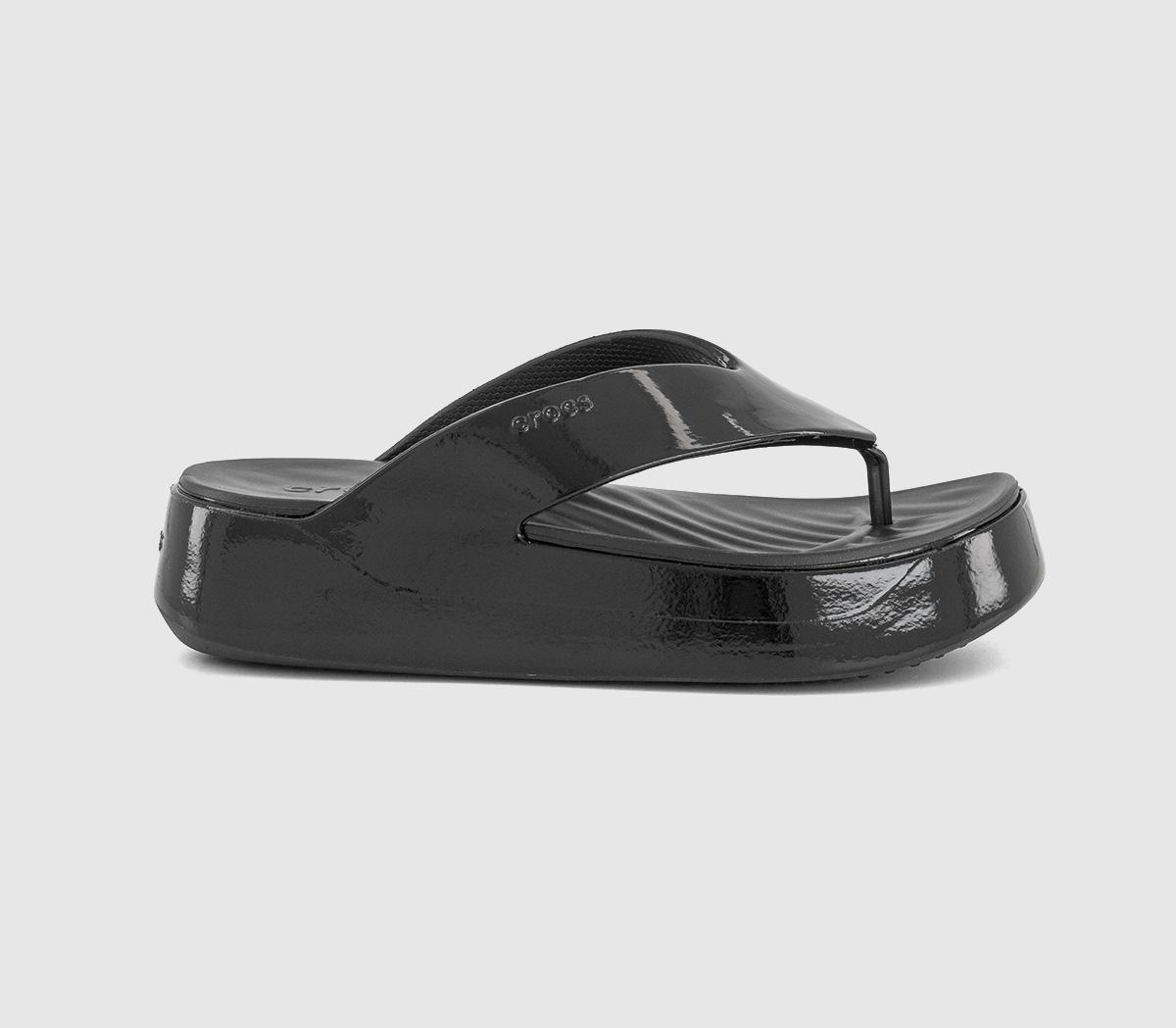 CrocsGetaway Platform Flip Flops CrocsGetaway Platform Flip FlopsPatent Black
