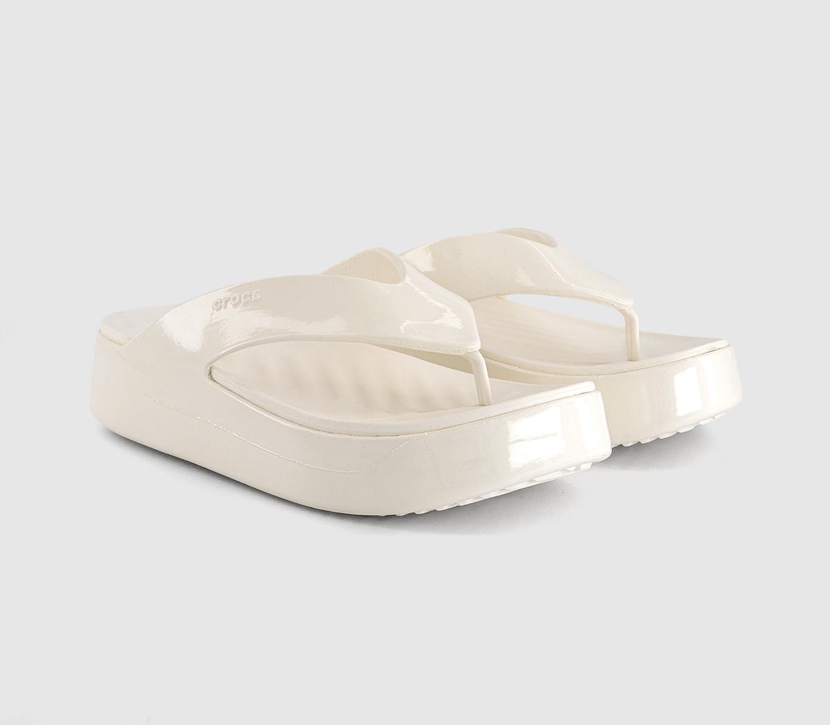 CrocsGetaway Platform Flip Flops CrocsGetaway Platform Flip FlopsChalk Patent
