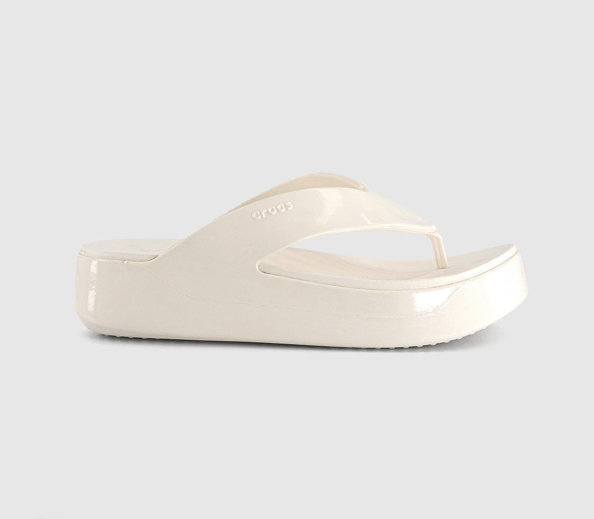 CrocsGetaway Platform Flip Flops CrocsGetaway Platform Flip FlopsChalk Patent