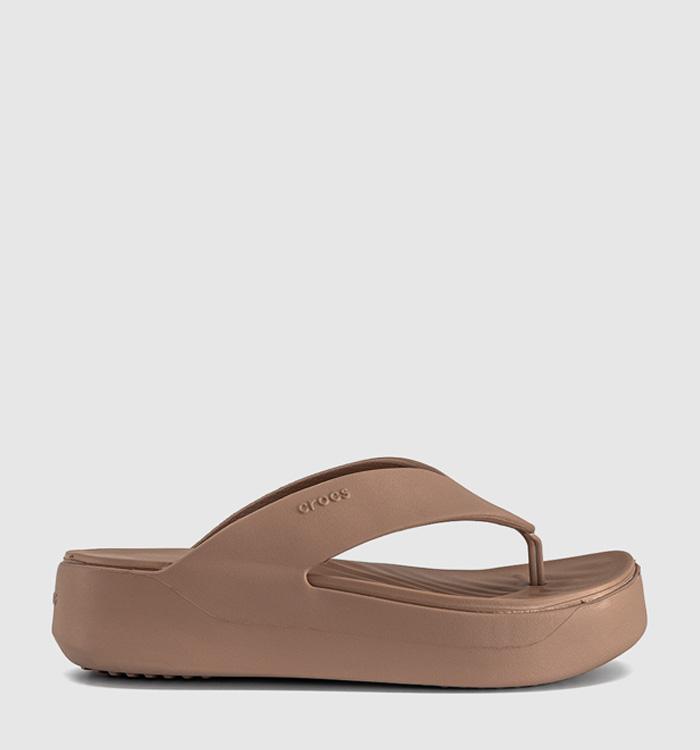 Crocs Getaway Platform Flip Flops Milk Chocolate