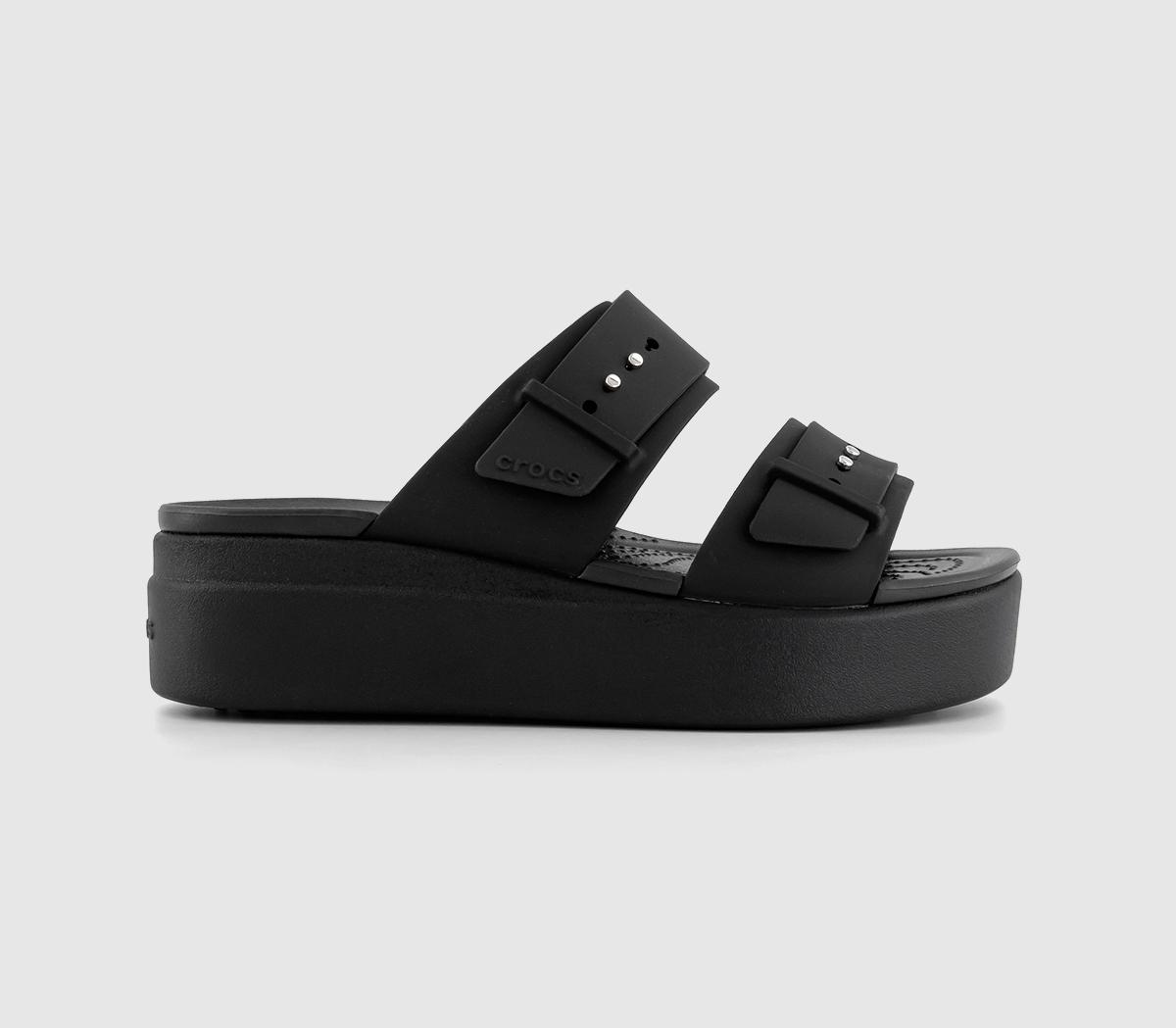 CrocsBrooklyn Buckle Low Wedge SandalsBlack