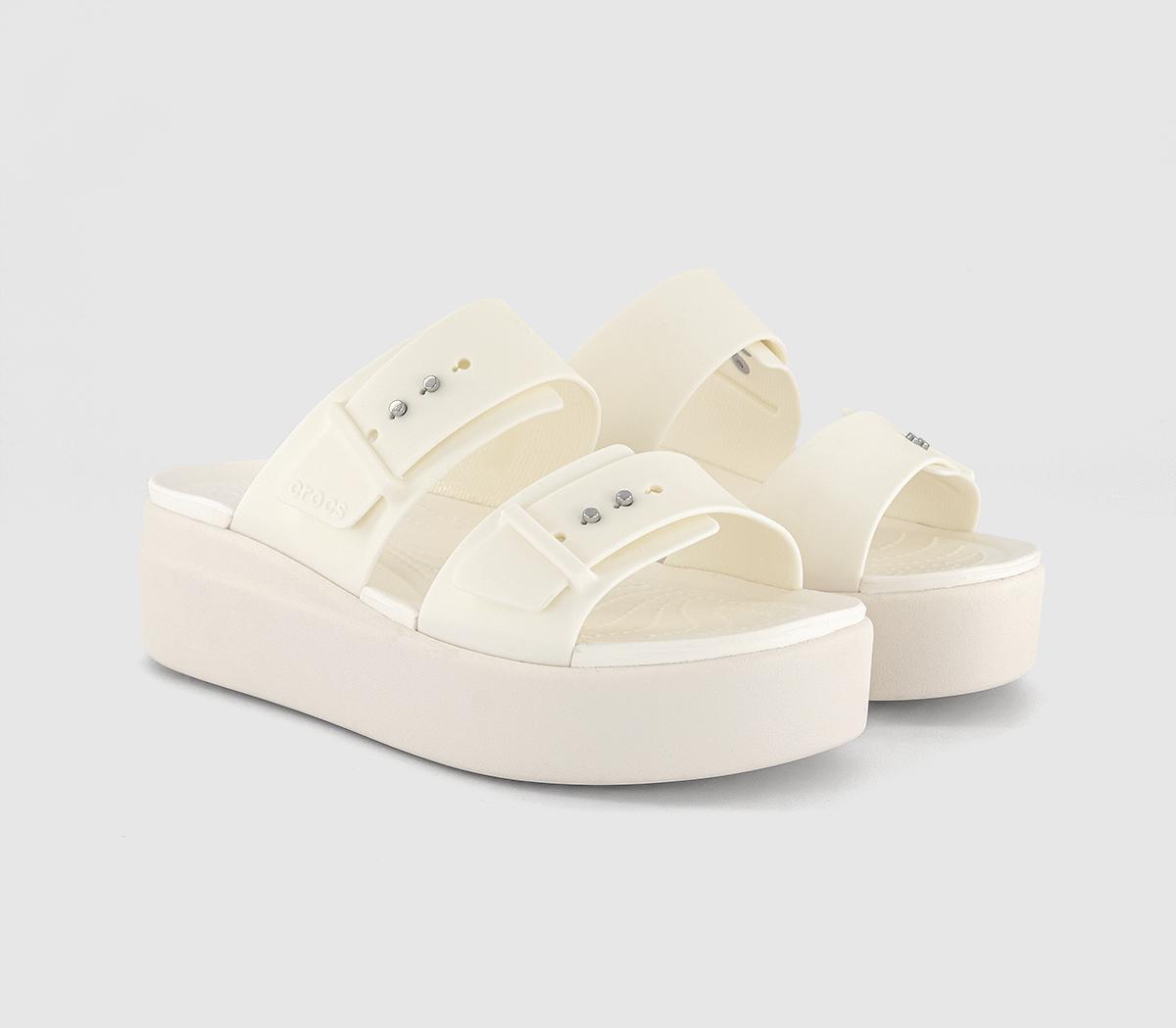 CrocsBrooklyn Buckle Low Wedge Sandals CrocsBrooklyn Buckle Low Wedge SandalsChalk