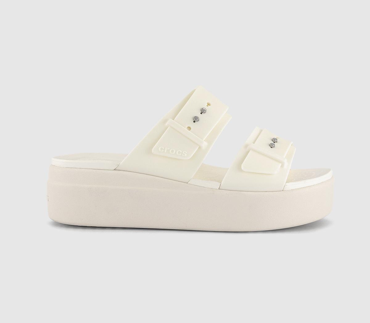 CrocsBrooklyn Buckle Low Wedge Sandals CrocsBrooklyn Buckle Low Wedge SandalsChalk
