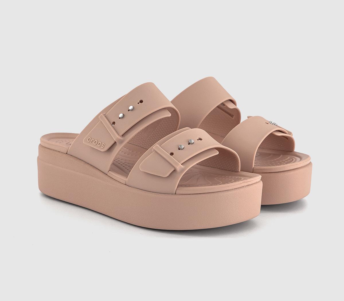 CrocsBrooklyn Buckle Low Wedge Sandals CrocsBrooklyn Buckle Low Wedge SandalsPink Caramel