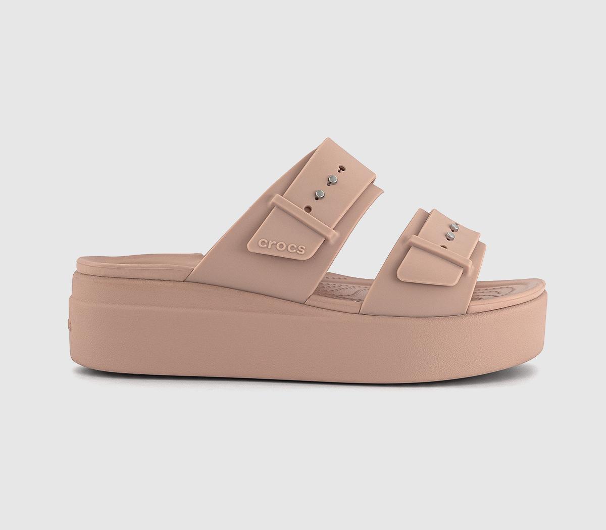CrocsBrooklyn Buckle Low Wedge Sandals CrocsBrooklyn Buckle Low Wedge SandalsPink Caramel