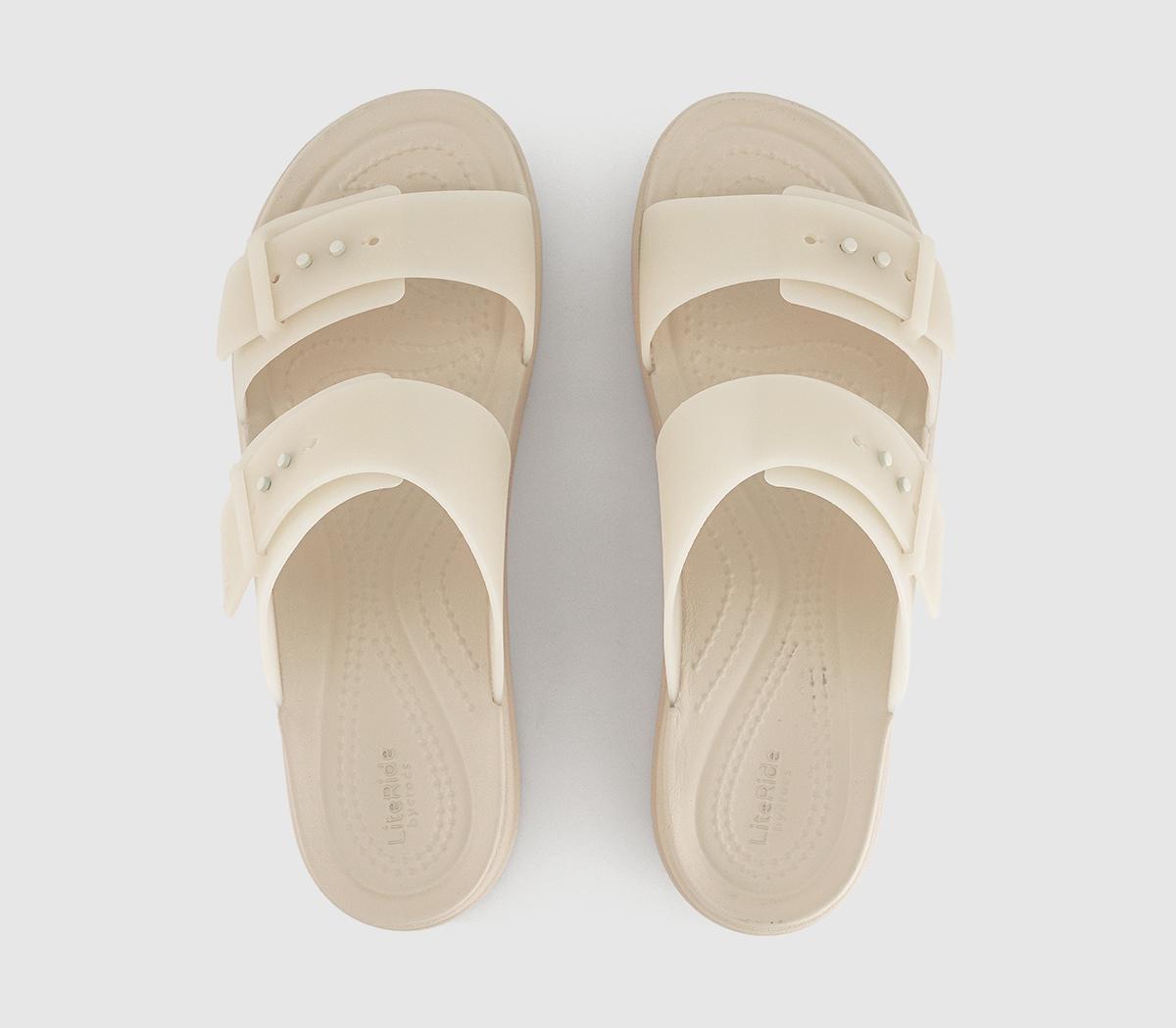 Crocs Brooklyn Buckle Low Wedge Sandals Crocs Brooklyn Buckle Low Wedge Sandals Frosted Sandstone
