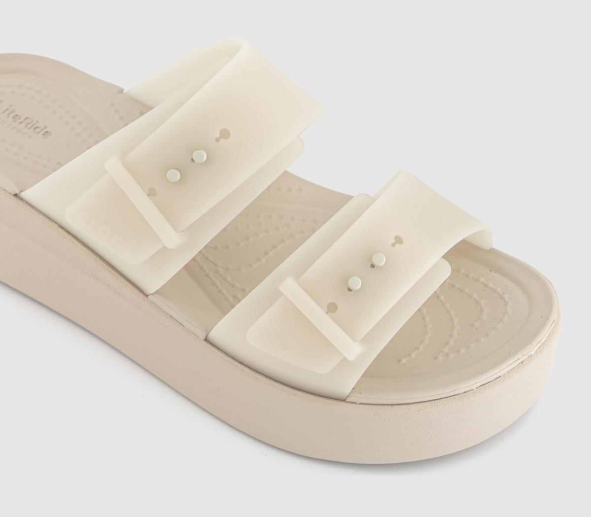 Crocs Brooklyn Buckle Low Wedge Sandals Crocs Brooklyn Buckle Low Wedge Sandals Frosted Sandstone