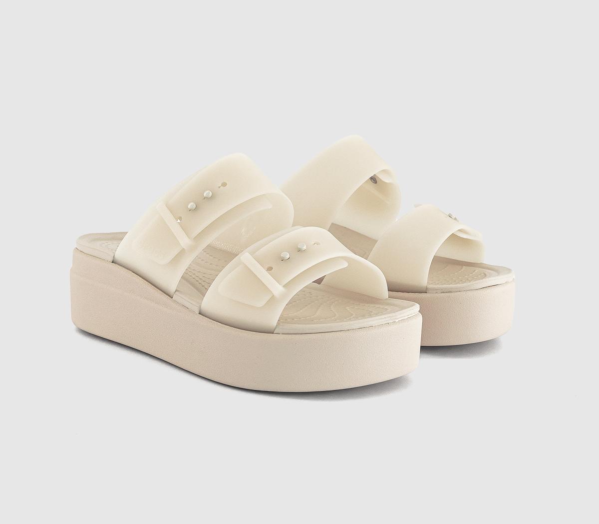 Crocs Brooklyn Buckle Low Wedge Sandals Crocs Brooklyn Buckle Low Wedge Sandals Frosted Sandstone
