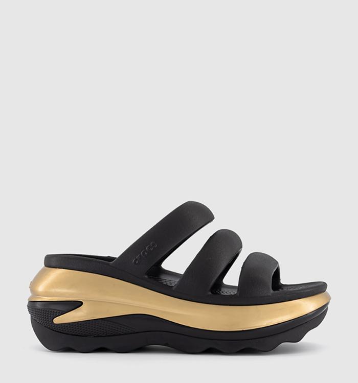 Crocs Mega Crush Slides Black Gold