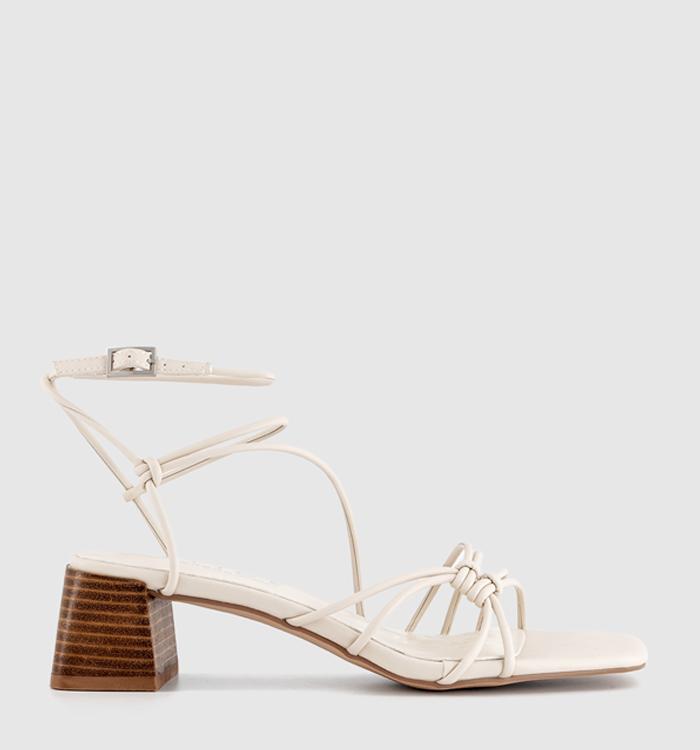 OFFICE Maria Knotted Block Heels White
